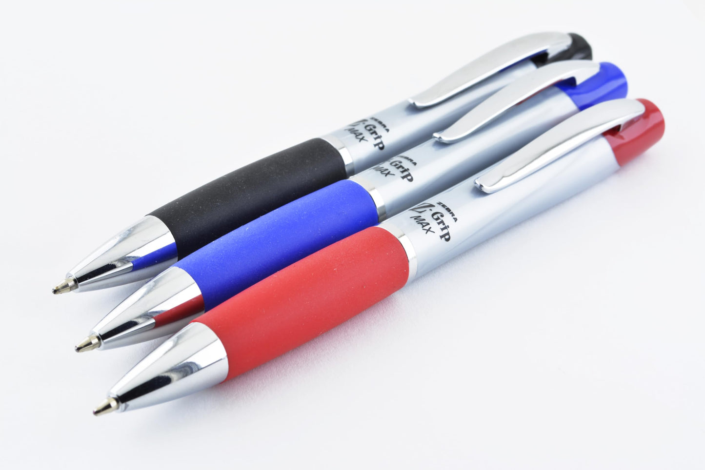 Zebra Pen, Z-Grip MAX Retractable Ballpoint Pens, Red Ink, 1.0mm Medium Point, Wide Barrel with Comfortable Grip, Silver Barrel, Metal Clip, 12-Count, (22430)