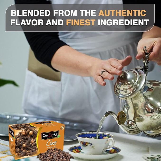 Tea4U Flavored Black Ceylon TeaBags (Clove) - Ideal Quality from Sri Lanka's Finest Leaves and Expertly Blended - 25 Count