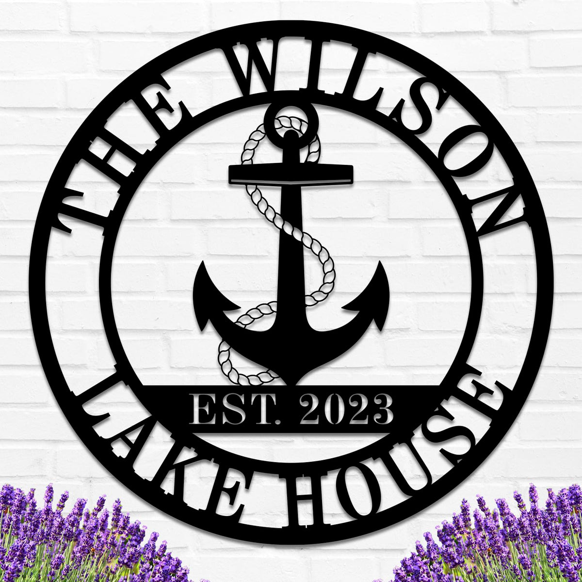Personalized Lake House Decor, Custom Nautical Wall Decor, Nautical Decor for Home, Beach House Decor, Outdoor Nautical Decor, Outdoor Metal Lake House Signs, Lake House Gifts