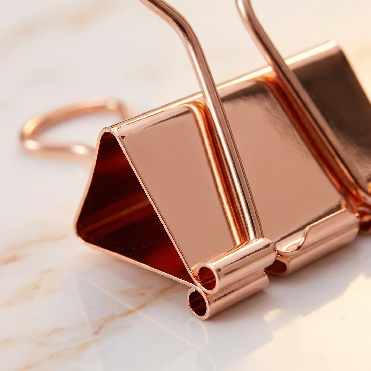 ZYFOFFICE Gold Binder Clips, Assorted Sizes, Solid Metal with Stainless Steel Handle, 100 Pack for Office School Supplies (Rose Gold)