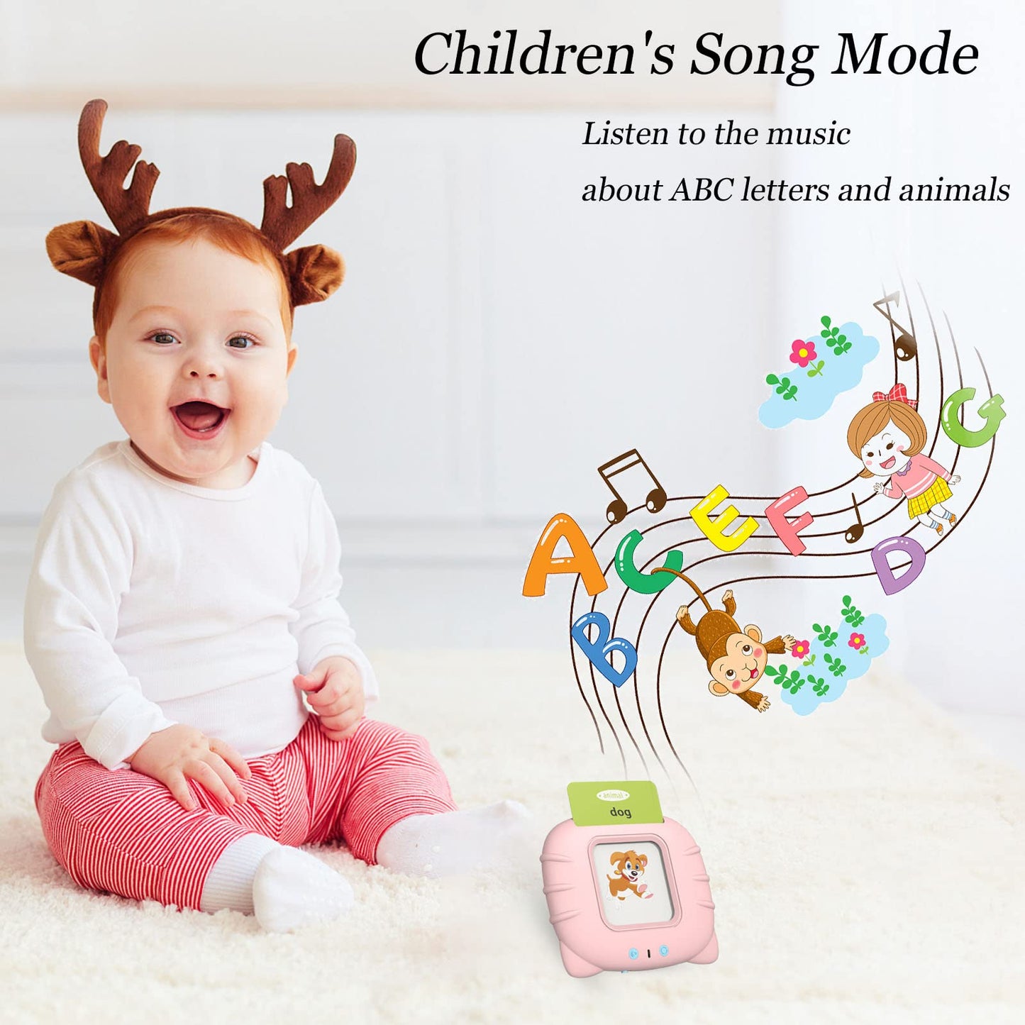 Startcan Talking Cards for Toddlers, Speech Therapy Toys Autism Toys, ABC 123 Sight Words Etc, Educational Learning Interactive Toys with Giftable Package (510-blue (New ABC+123+ 3 Songs))