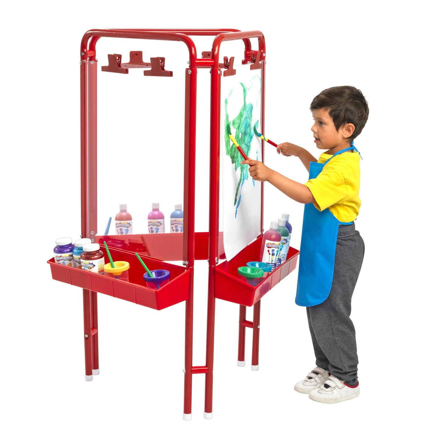 Colorations 3-Way Indoor/Outdoor Acrylic Panel Easel, Outdoor Play, Drawing, Adjustable , Art and Craft Painting