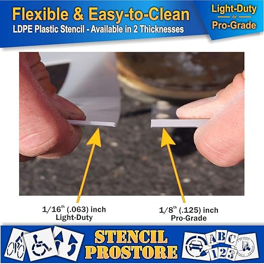 Pavement, Curb, and WheelStop Stencils - 6 inch Double Number Stencil - (40) - 6" x 9" x 1/8" (128 mil) - Pro-Grade