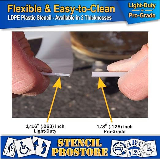 Pavement, Curb, and WheelStop Stencils - 6 inch Double Number Stencil - (80) - 6" x 9" x 1/16" (63 mil) - Light-Duty
