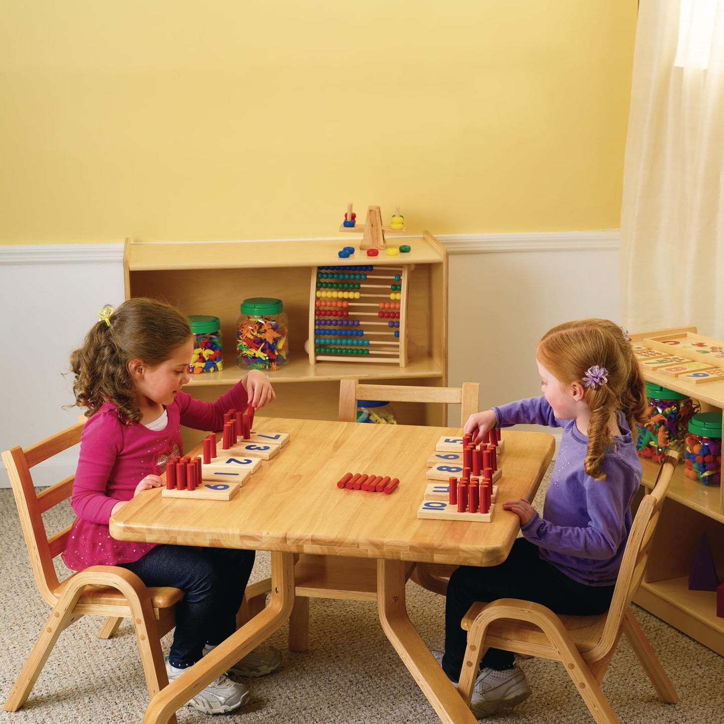 Excellerations Peg Number Board, Included: 10 Rubberwood Boards + 55 Wood Pegs + Storage Bag, Montessori Math Materials, Learning Manipulatives, Counting for Kids, Reggio Emilia Classroom Essentials