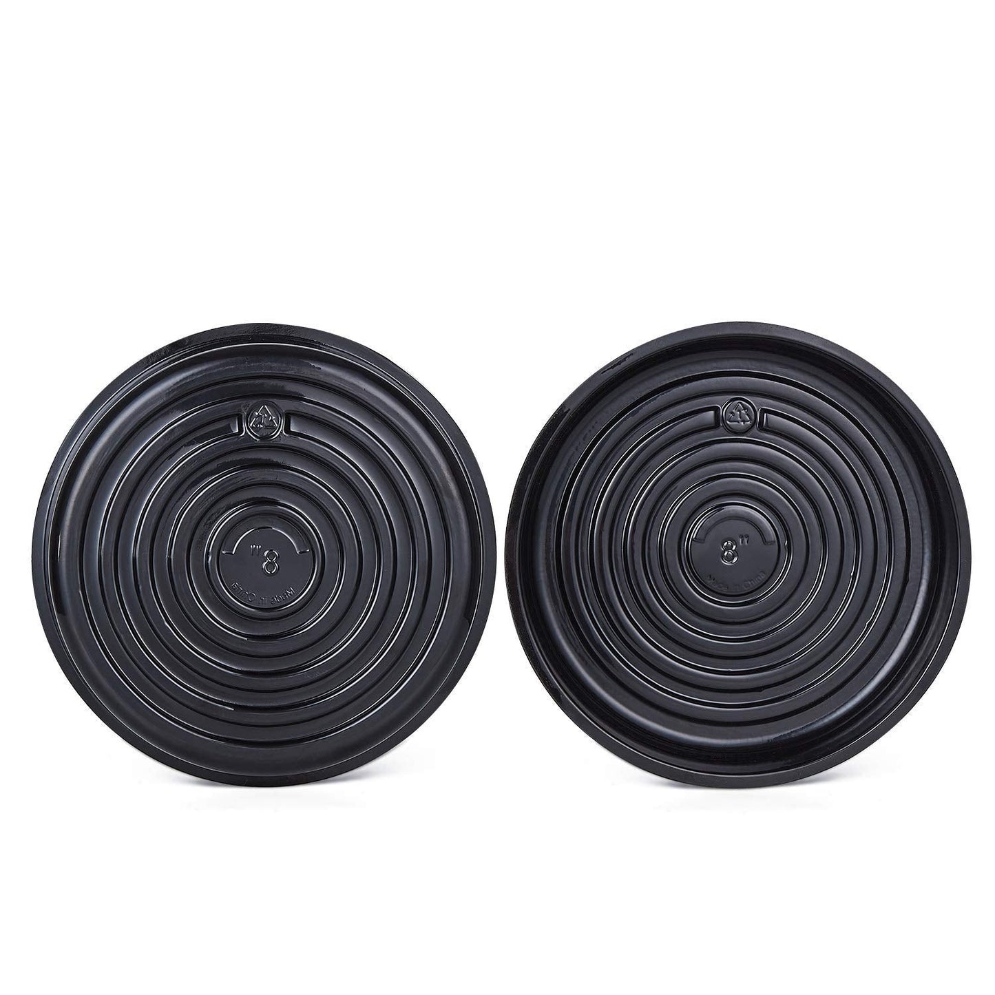 Idyllize 5 Pieces of 8 Inch Black Plastic Plant Saucer Drip Tray for Pots (8")