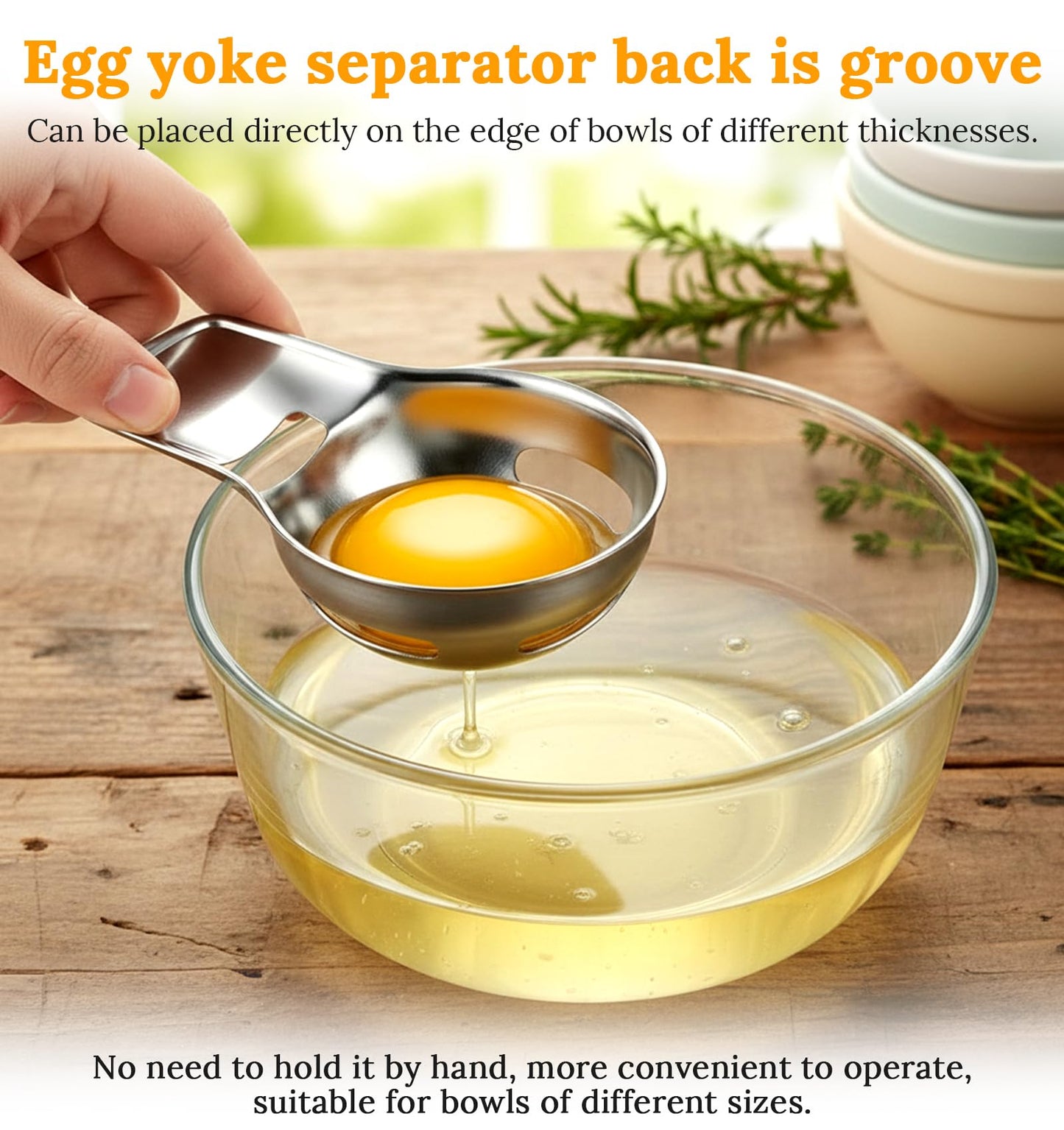 Egg Yolk Separator, Egg Separator for Raw Eggs Food Grade Stainless Steel Eggs Separators Tool, Easy to Use for Baking & Cooking