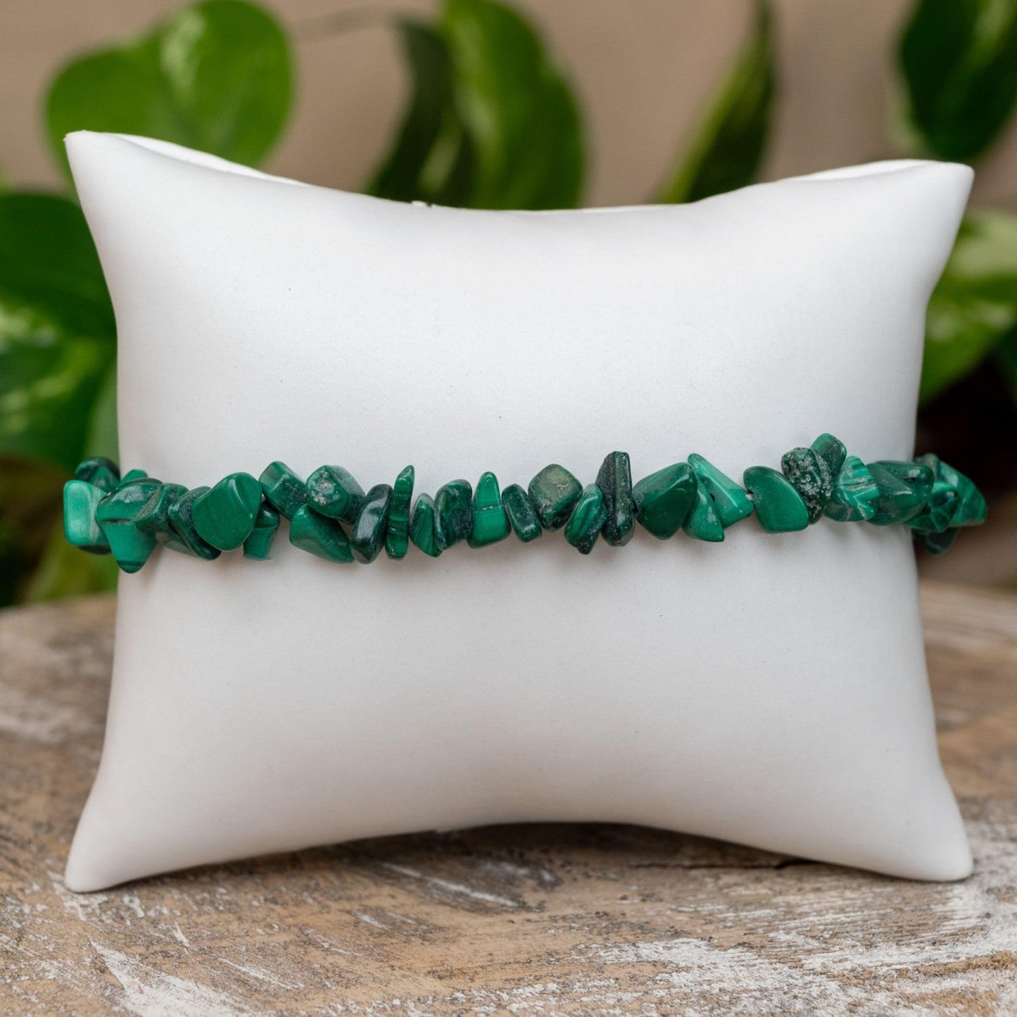Natural Gemstone Bracelets, Chakra Crystal Healing Chip Stretch Bracelets, Gemstone Polished Irregular Crystals, Crystal Irregular Chips Beads Stretch Bracelets (Malachite)