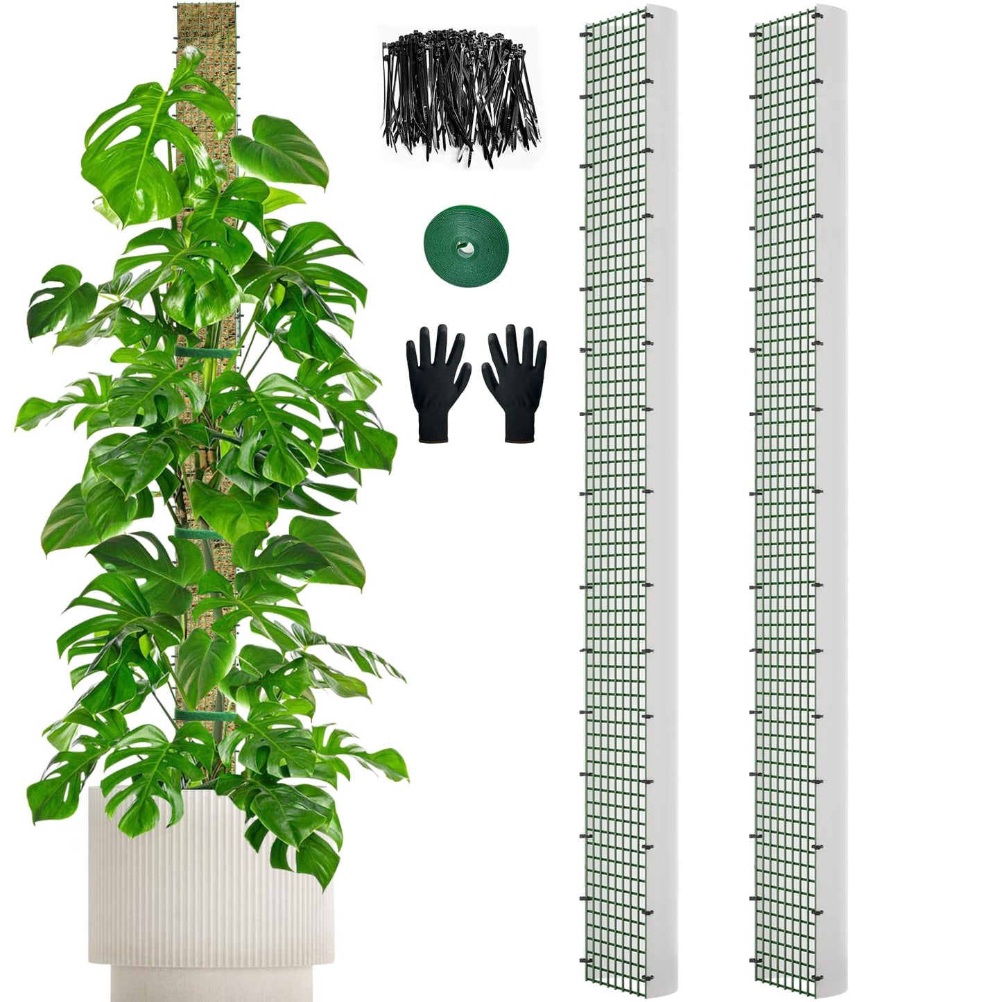70" Metal Moss Pole, D Shape Sphagnum Moss Pole, Moss Poles for Climbing Plants, Monstera, Indoor Climbing Plants (2Pcs 70")