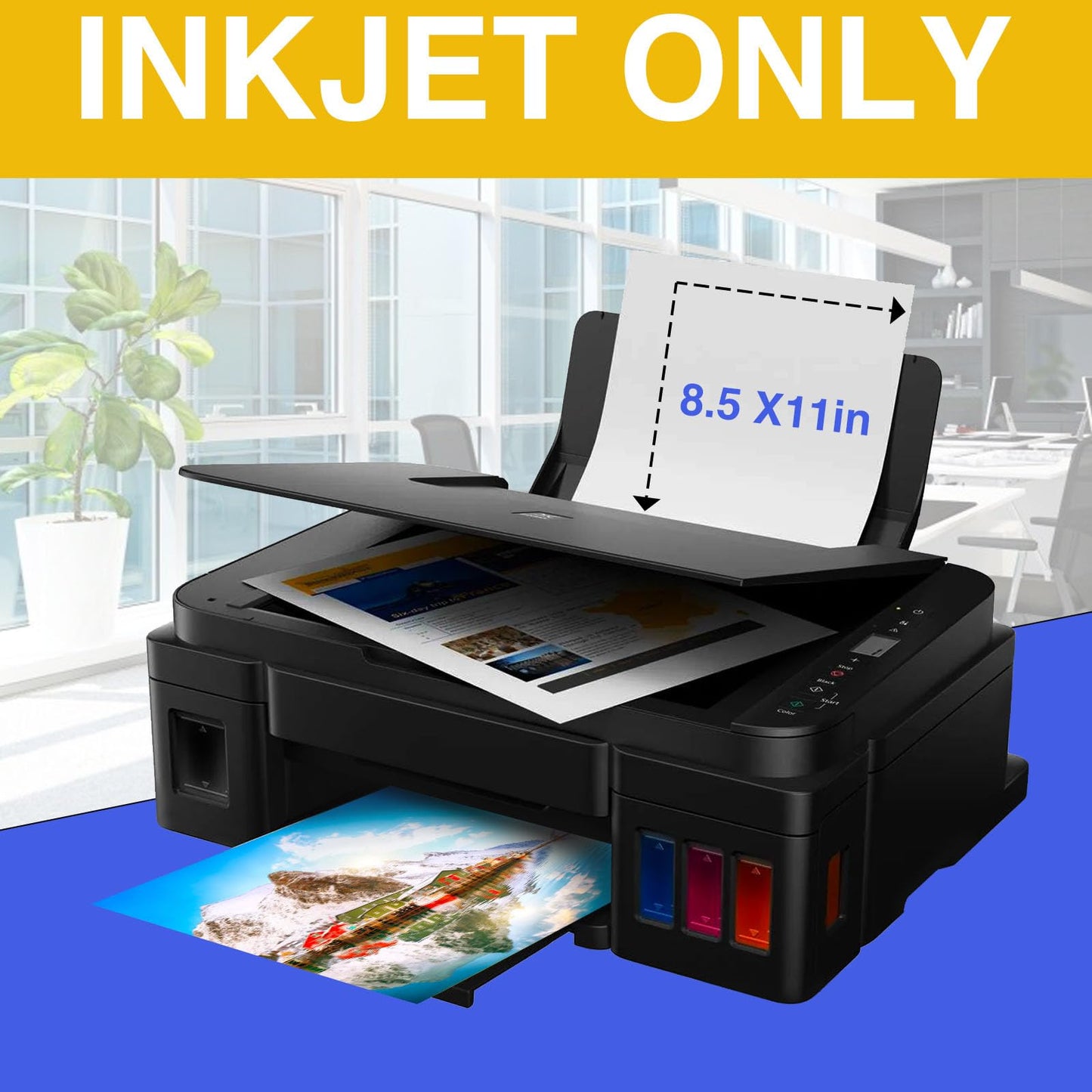 JINGZHAN Printable Magnetic Paper Non-Adhesive, 8.5" x 11" 12 Mil for Inkjet Printer & DIY Crafts, 20 Sheets
