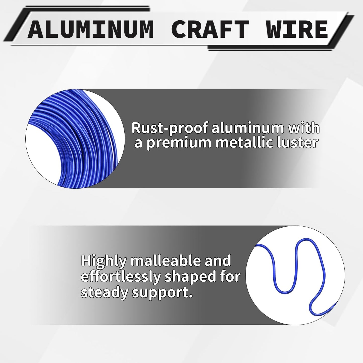 12 Gauge Aluminum Craft Wire, 100 Feet 2mm Bendable Metal Wire for Jewelry Making, Sculpting and Floral Design, Soft Armature Wire for DIY Crafts (Royal Blue)