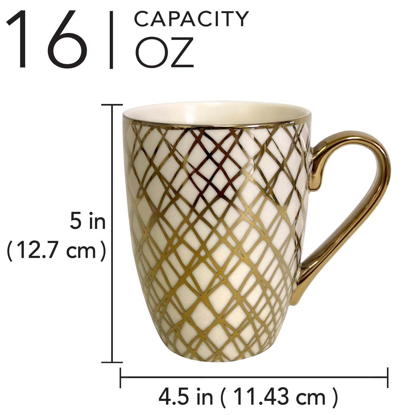 Matrix Gold Porcelain Coffee & Tea Mug Set – Premium Fine Porcelain with Elegant Gold-Plated Finish, Luxury Drinkware for Everyday Dining, Entertaining & Special Occasions