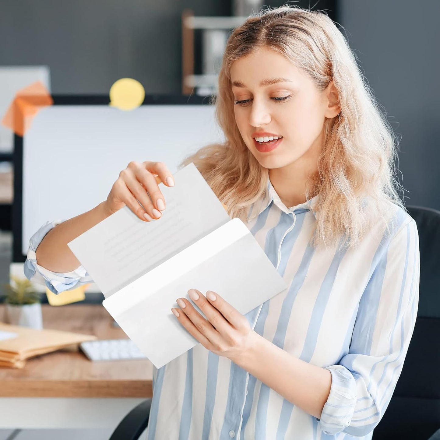 SUNEE #10 Security-Tinted Self Seal Envelopes – 500 Pack White Windowless Mailing Envelopes, 24LB Printer Friendly for Business, Home & Office Use (4-1/8 x 9-1/2")
