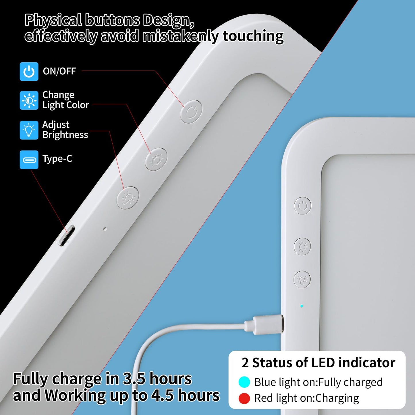 Rechargeable A4 LED Light Box for Tracing, elice Wireless Lightbox Drawing Light Table Light Pad Light Copy Board for Artists Sketching, Up to 8860 Lux Super Bright Lightpad for Cricut Weeding Vinyl