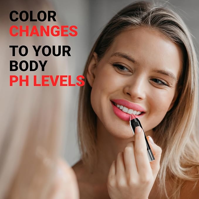 MOODmatcher original Color Changing Lipstick – 12 Hours Long-Lasting, Moisturizing, Smudge-Proof, Easy to Apply Creamy Lipstick, Glamorous Personalized Color, Premium Quality – Made in USA (Red)