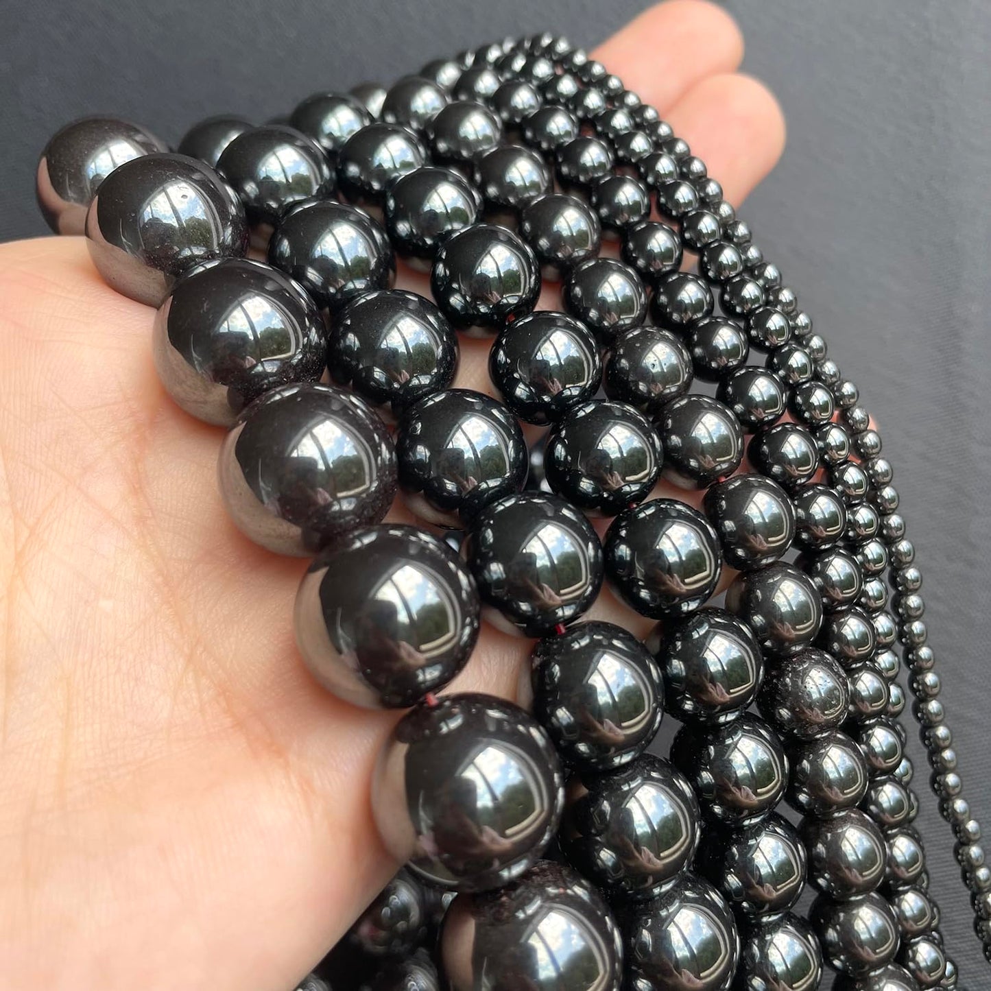 8mm Black Hematite Natural Stone Beads Round Loose Beads for Jewelry Making Yochus DIY Beads Bracelet Necklace