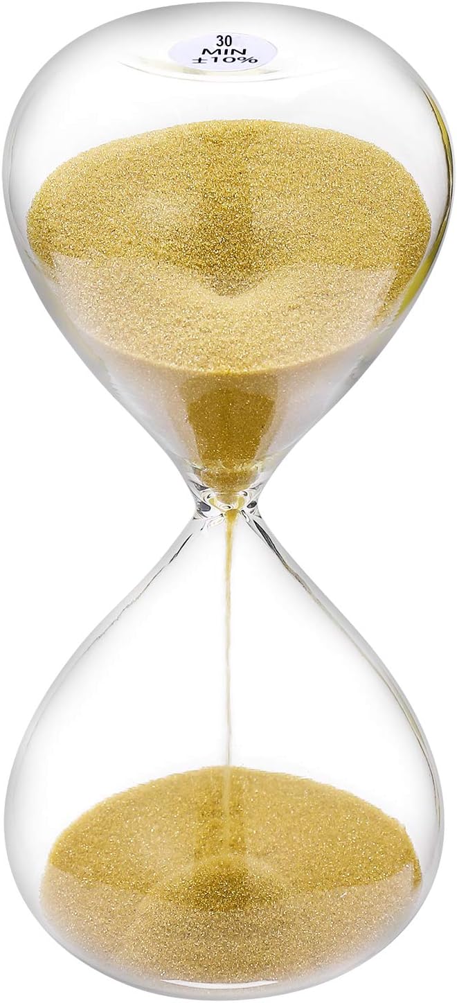 SuLiao Hourglass 30 Minute Sand Timer: 5.1 Inch Gold Sand Clock, Extra Reloj De Arena, Unity Hour Glass Sandglass for Kids, Games, Classroom, Home, Desk, Office Decoration