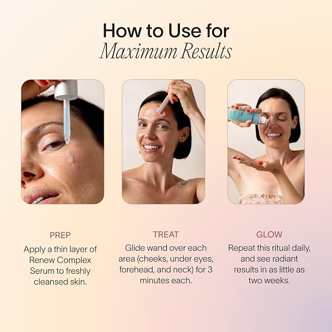 Solawave Renew Complex Red Light Therapy Activation Serum for Face & Neck | Pairs with LED Facial Wand Device | Hydrates & Plumps the Skin | Blue Tansy, Aloe Vera, Hyaluronic Acid (3 Pack - 1 Oz)