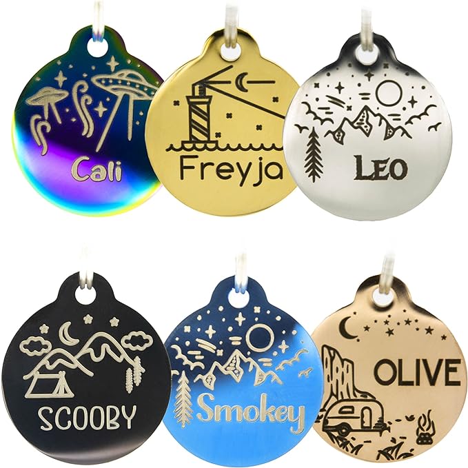 Personalized Dog Tag with 5 Lines of Custom Deep Engraved Durable Stainless Steel Pet ID Name Tag Designer Small Size Bone