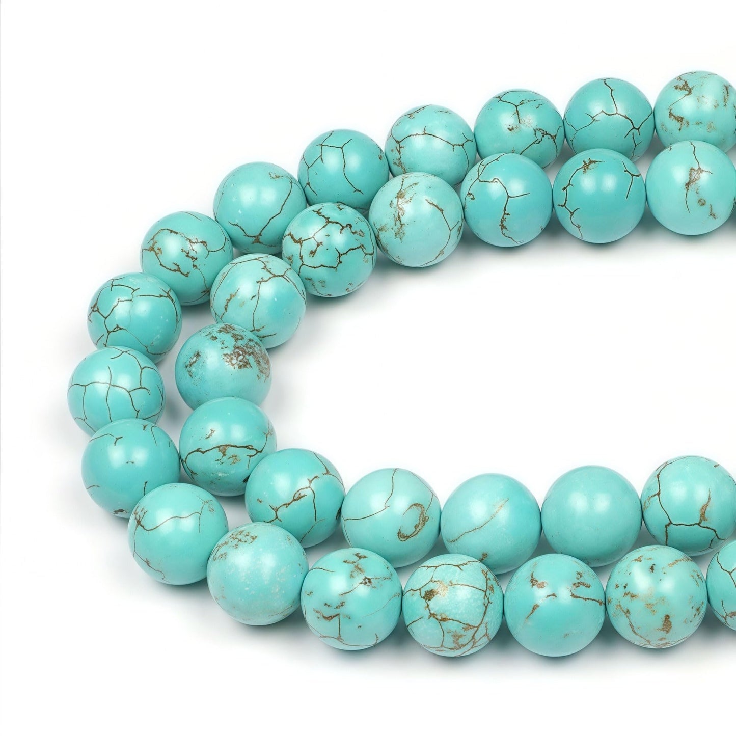 MJDCB Best Sellers Stone Beads Turquoise Round Loose Beads for Jewelry Making DIY Bracelet Necklace (10mm)