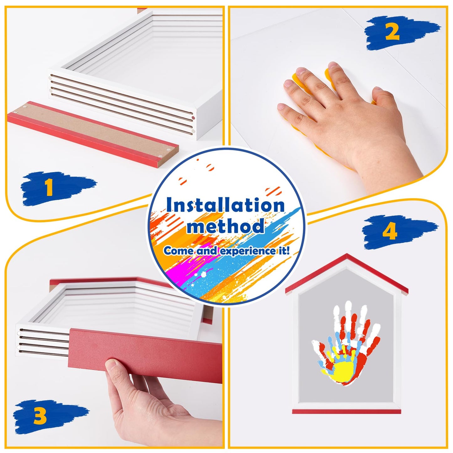 CHERRY CHEERS Exclusive House Shaped Family Handprint Kit; Unique DIY Keepsake, Complete Set, Meaningful Gift for Home Decor, Family Craft & Memory Making