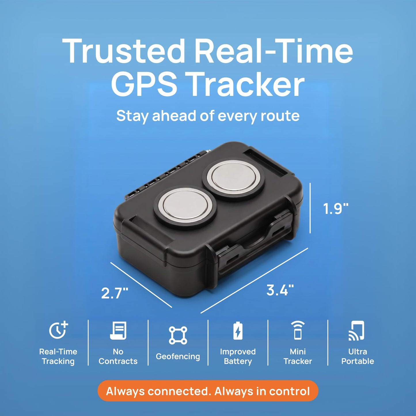 Brickhouse Car Trackers for Your Vehicle - Spark Nano 7 GPS Tracker with Magnetic Waterproof Case - Hidden Real-Time 4G LTE Vehicle Finder - GPS Tracking Device for Cars & More - Subscription Required