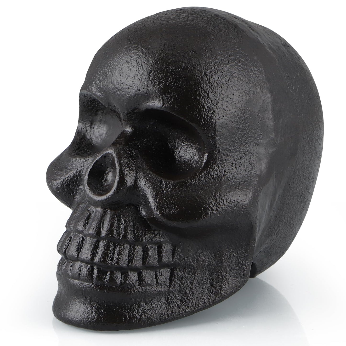 MOLIGOU Skull Statue, Human Skull Sculpture Halloween Decor, Cast Iron Collectible Skull Figurine