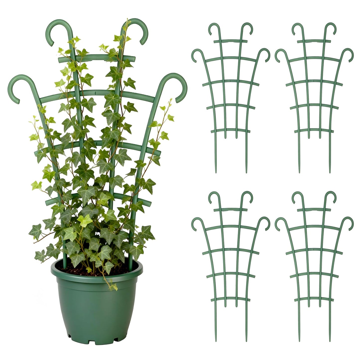 4PCS Indoor Small Trellis,Stackable Plant Trellis for Indoor Climbing Plants,Small Plant Climbing Trellis for Potted Plants Plastic Climbing,Potted Plant Trellis for Houseplants