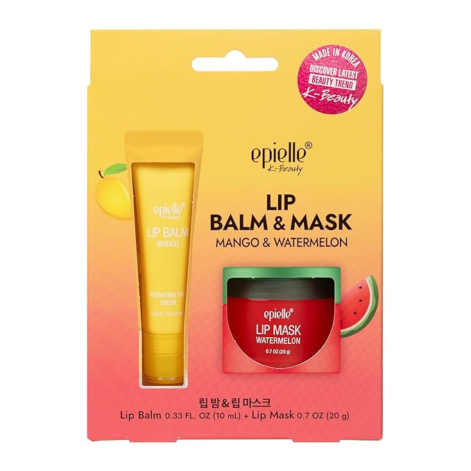 Epielle Lip Balm & Mask Mango & Watermelon, Hydrating Tint Sheer, Overnight Lip Masks, Kbeauty, Stocking Stuffers, Thanksgiving Essentials