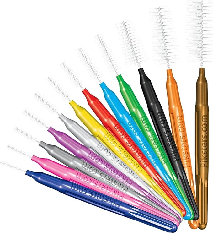 Piksters Interdental Brushes, Size 3, 100 Count (10 x 10 Packs), Interdental Tooth Brush for Medium Gaps, Gum Soft Bristles for Plaque Removal, Safe for Braces (100 pk)