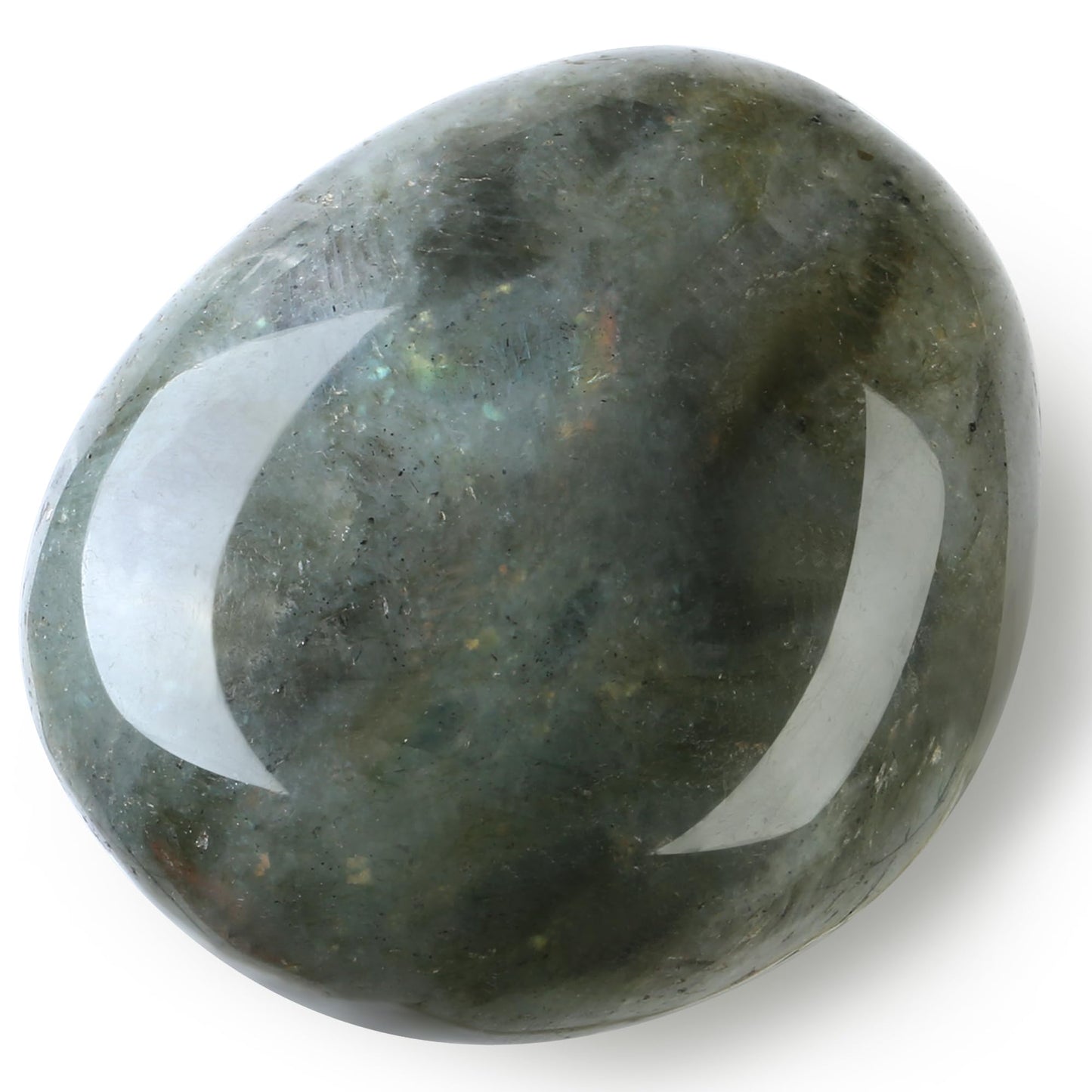MAIBAOTA 1.6-2.0" Grey Labradorite Crystal Large Reiki Natural Tumbled Polished Stones for Energy Witchcraft Therapy Meditation DIY Crystals for Protection