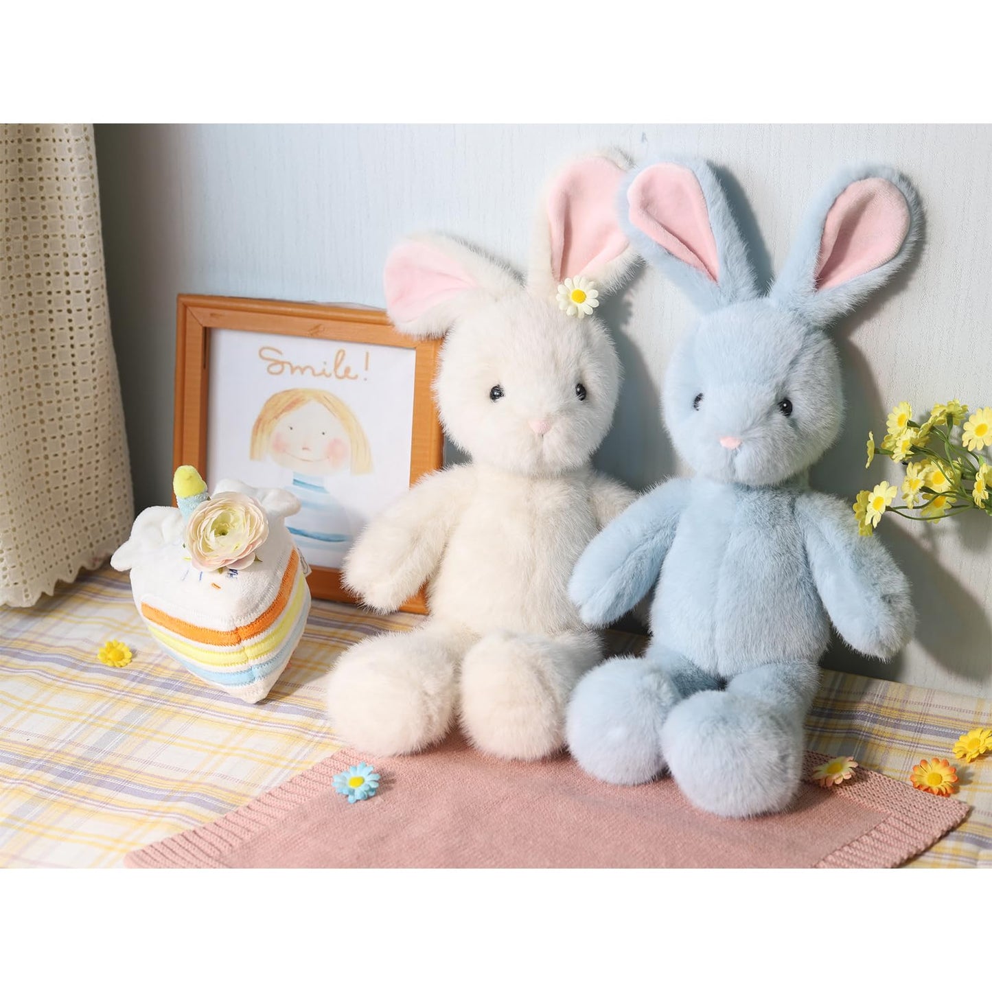 MR ViviCare 14" Adorable White Bunny Stuffed Animals for Kids and New Born Babies,Lovely Stuffed Rabbit Plush Toys for Boys and Girls,Great Gifts on Birthday,Christmas,Machine Washable