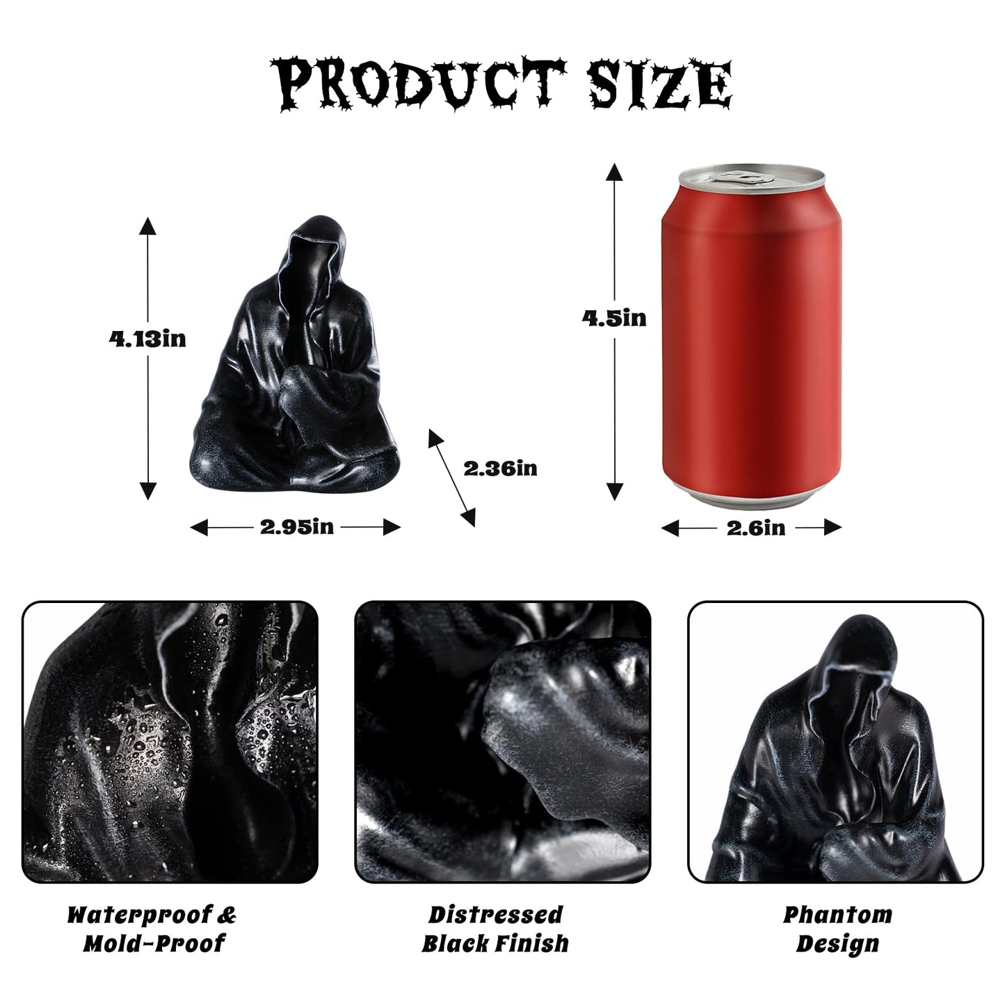 Gothic Home Decor Grim Reaper Statue Bathroom Halloween Decor Toothbrush Holders for Bathrooms Goth Pen Display Stand