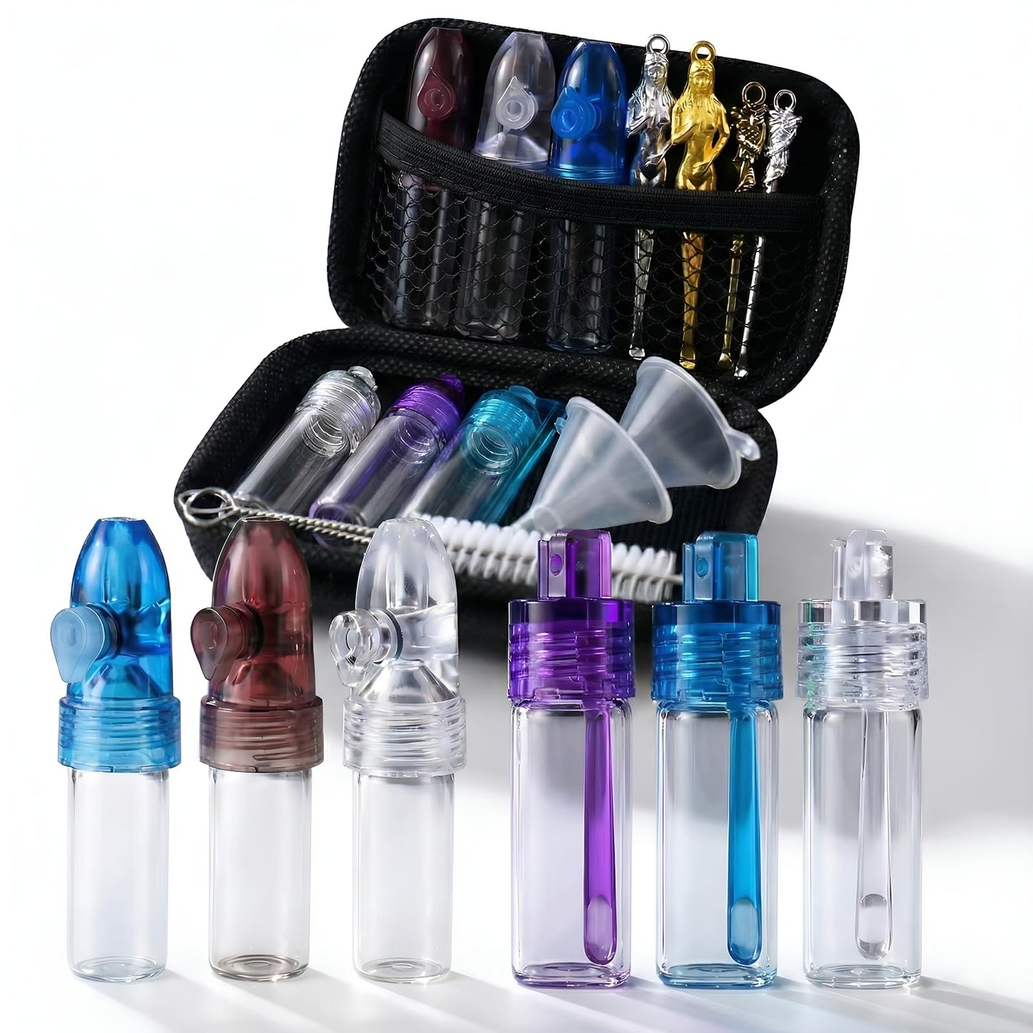 Molybdix Portable Spice Dispenser, 15 Pack Travel Seasoning Containers, Mini Kitchen Spices Containers Set, Leak-proof Metal Spices Jar for Outdoor Camping
