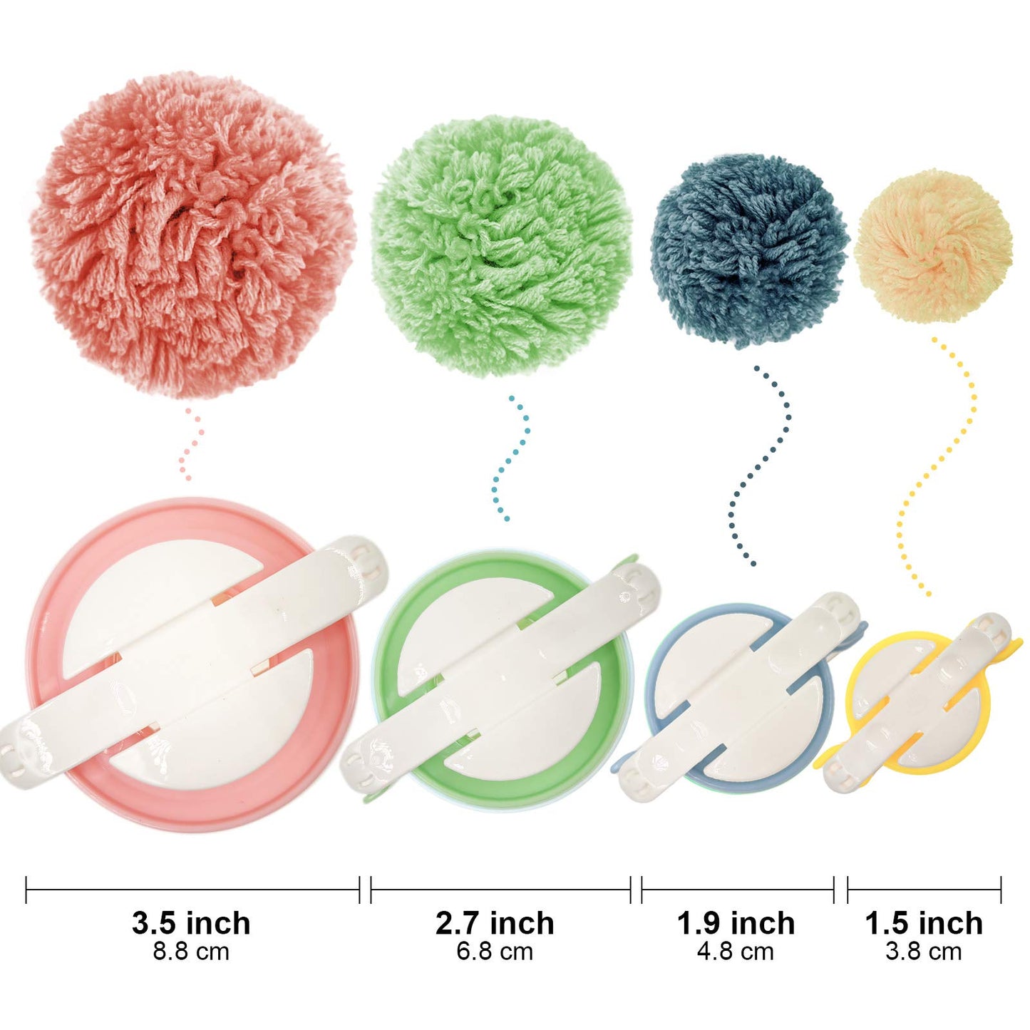 Hand U Journey Pom-Pom Maker 6 Sizes Pompom Maker Tool Set for Fluff Ball Weave DIY Wool Yarn Knitting Craft Project for