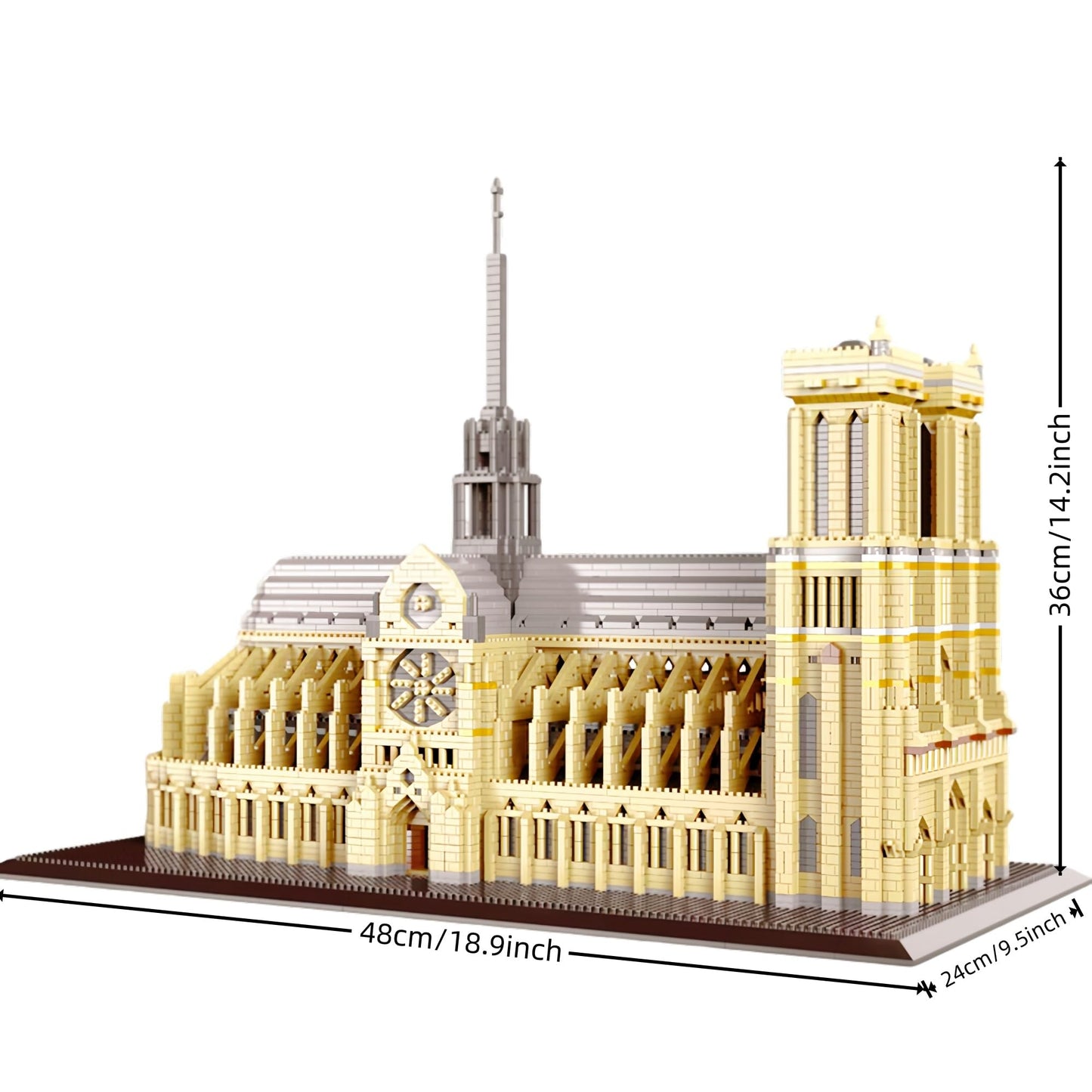 alltogetho Paris Notre Dame Cathedral Micro Building Blocks, 7300+ Pieces 3D Challenging Architecture Set for Adults - Collectible Display Model Educational Souvenir Gift for History & Art Lovers
