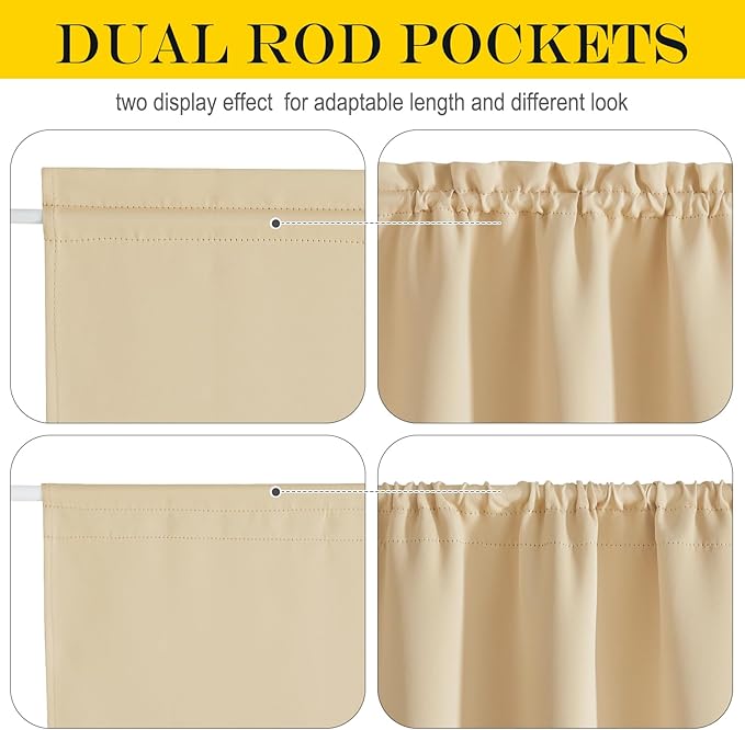 NICETOWN Blackout Side Door Curtains, Front Door Curtains for Small Window, Privacy Shades for Sidelight, Thermal Insulated Window Covering, Biscotti Beige, 1 Panel, W12 X L40 Inches Long