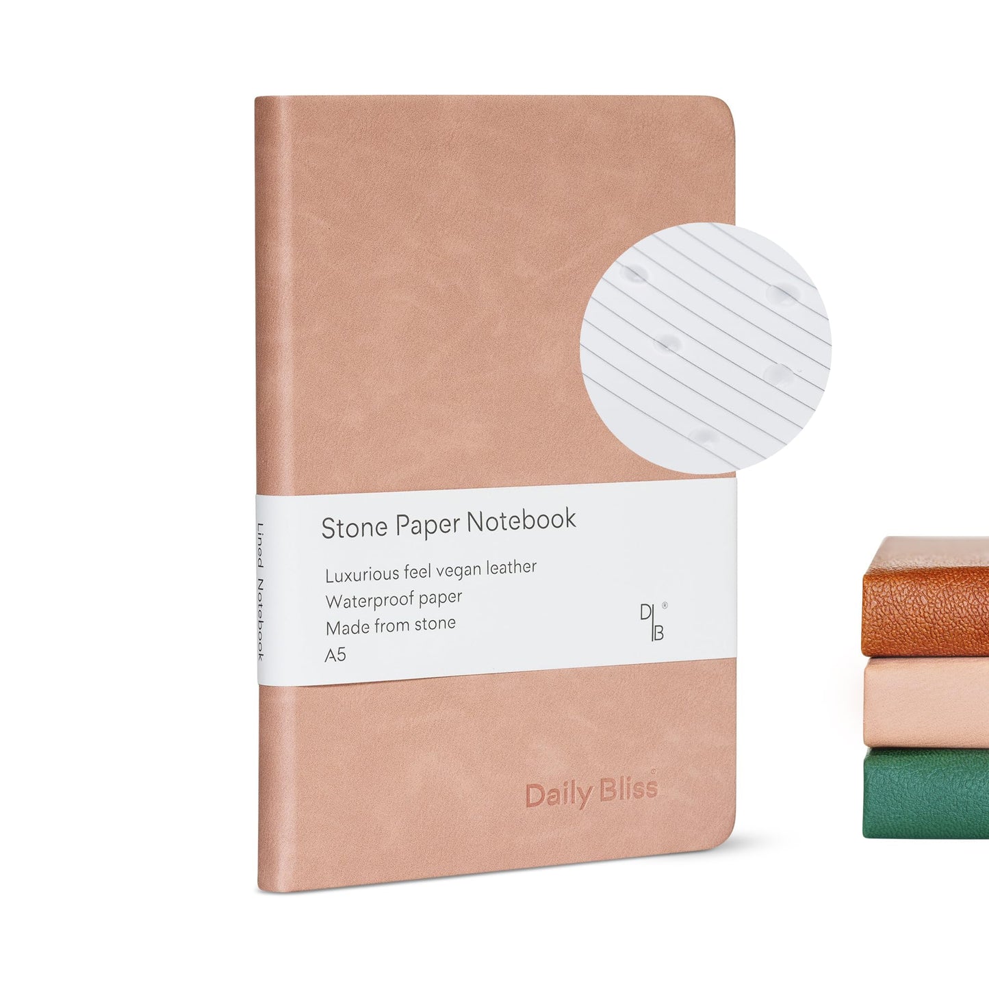 Daily Bliss Stone Paper Journal Premium A5 Hardcover Vegan Leather Notebook Journal | 160 Pages | Premium Quality Professional Notebook For Men and Women |Comes With Gift Box Waterproof Notebook