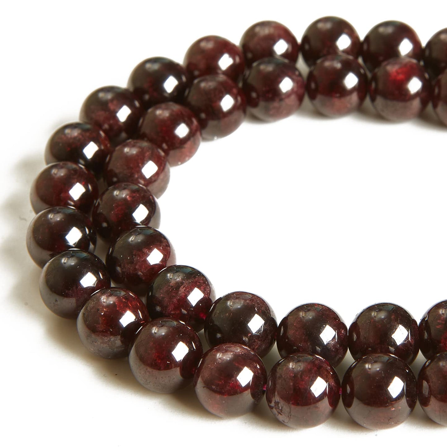 60pcs 6mm Garnet Beads Natural Gemstone Beads Round Loose Beads for Jewelry Making