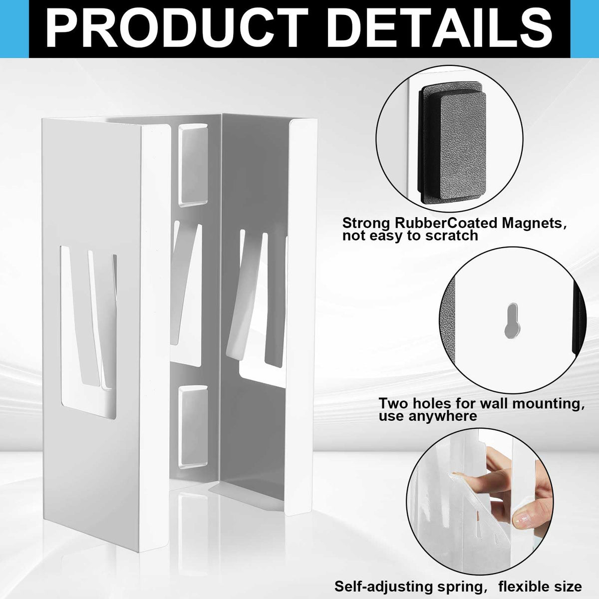 6 Pcs Magnetic Glove Dispenser Holders Wall Mount Boxes of Gloves Commercial Quality Towels Wipes Paper Tissue Box Holder Kitchen Fridge Office Workshops Garage Tool Hospital (6 Count)