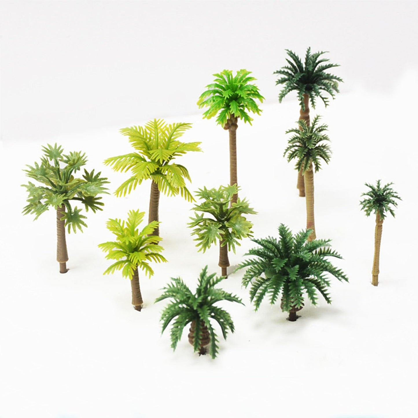 Cayway 50 PCS Model Trees Coconut Palm Model Trees, Mixed Model Trees for Model Train Railway Architecture Diorama DIY Scenery Landscape