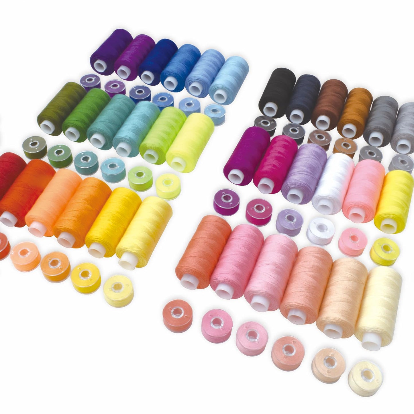 Renashed 72Pcs Bobbins Sewing Threads Kit, 36 Colors Spools 360Yards per Polyester Thread, 36 Colors Prewound Bobbin with Case for Hand Machine Sewing