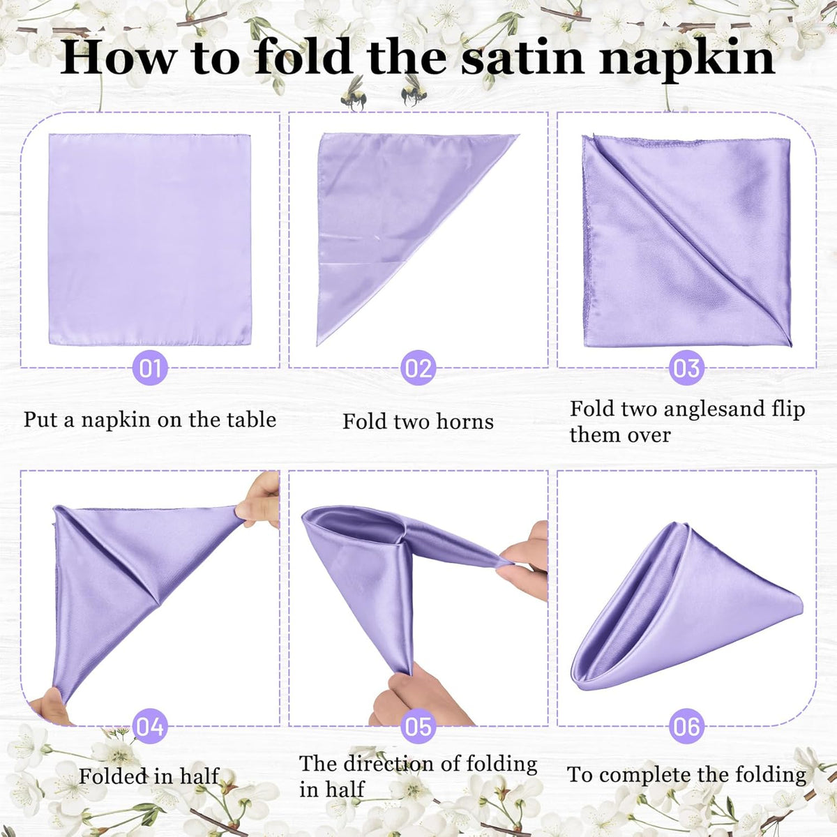 Bailarina 120 Pack Lavender Satin Napkins,17x17 Inches Wedding Napkins Square Soft Silky Table Napkins Bulk Decorative Elegant Cloth Napkin for Party Decoration, Banquet,Wedding,Graduation