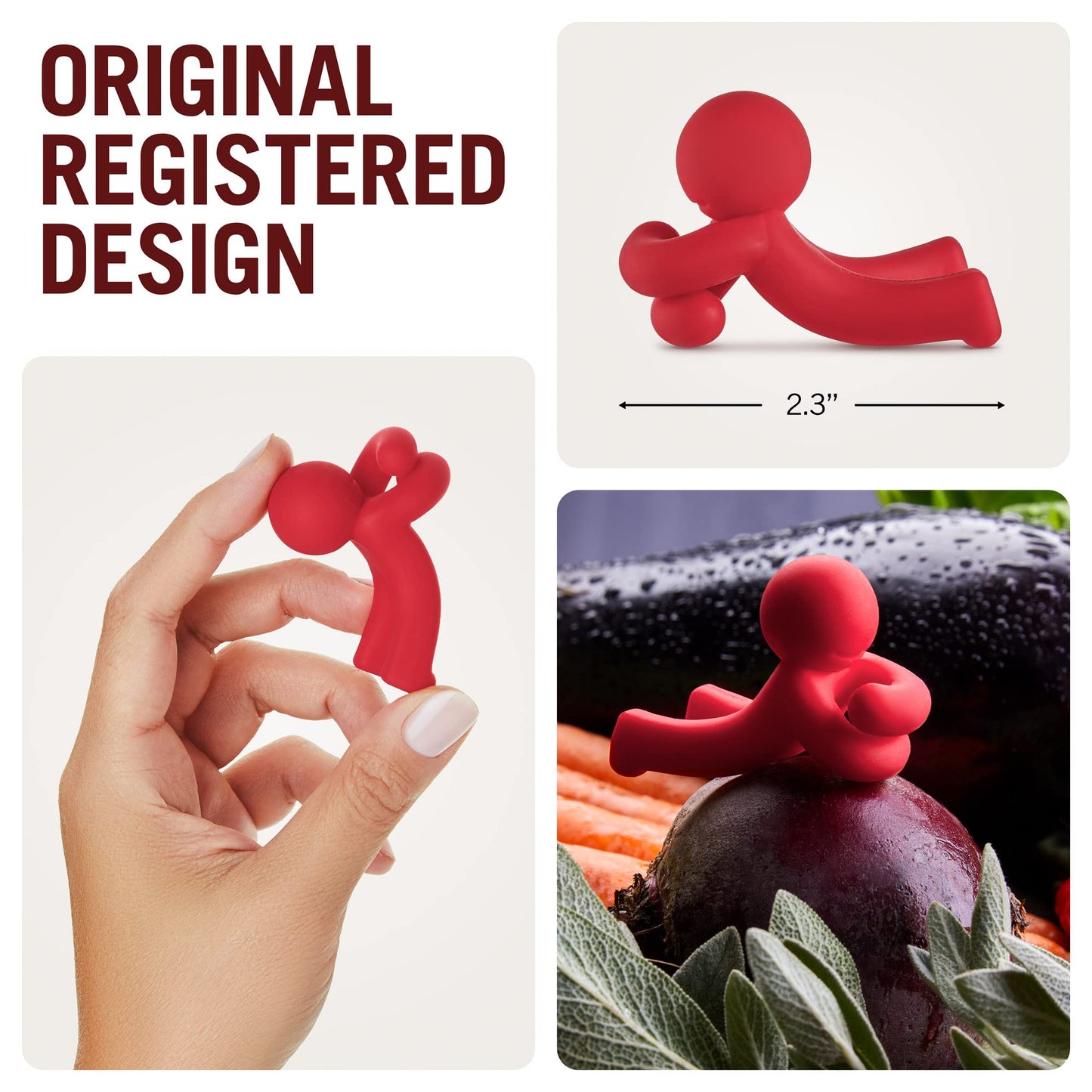 Hug Doug Spoon Saver | Spoon Holder and Lid Lifter Stopping The Spoon from Falling in | Silicone Spoon Rest | Stove Spoon Holder | Cool Kitchen Gadgets & Cute Kitchen Accessories | by Monkey Business