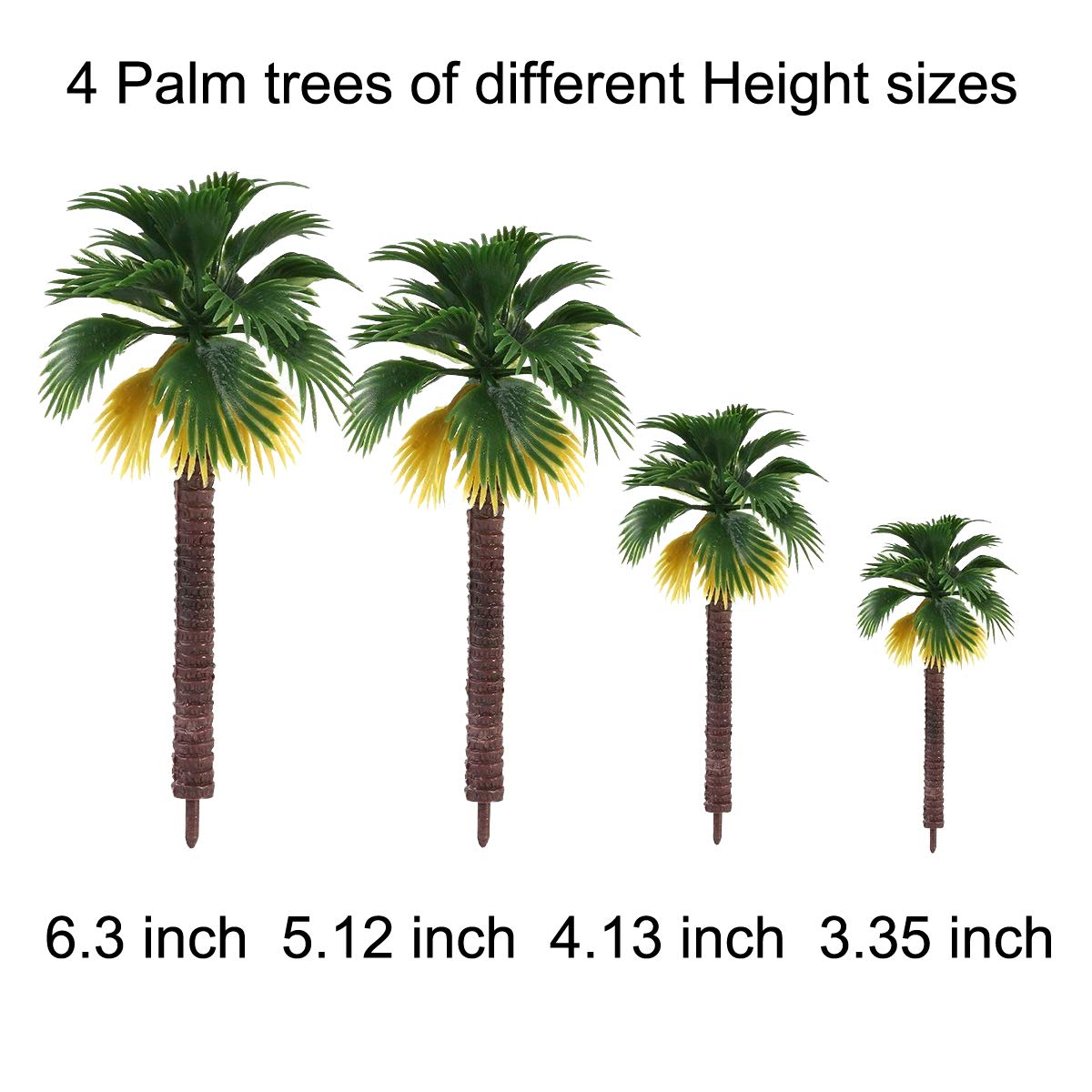 AmyBy Model Miniature Forest Plastic Toy Trees Bushes Rainforest Diorama Supplies Train Scenery Mini Coconut Palm Plant Crafts Weeping Willow 20