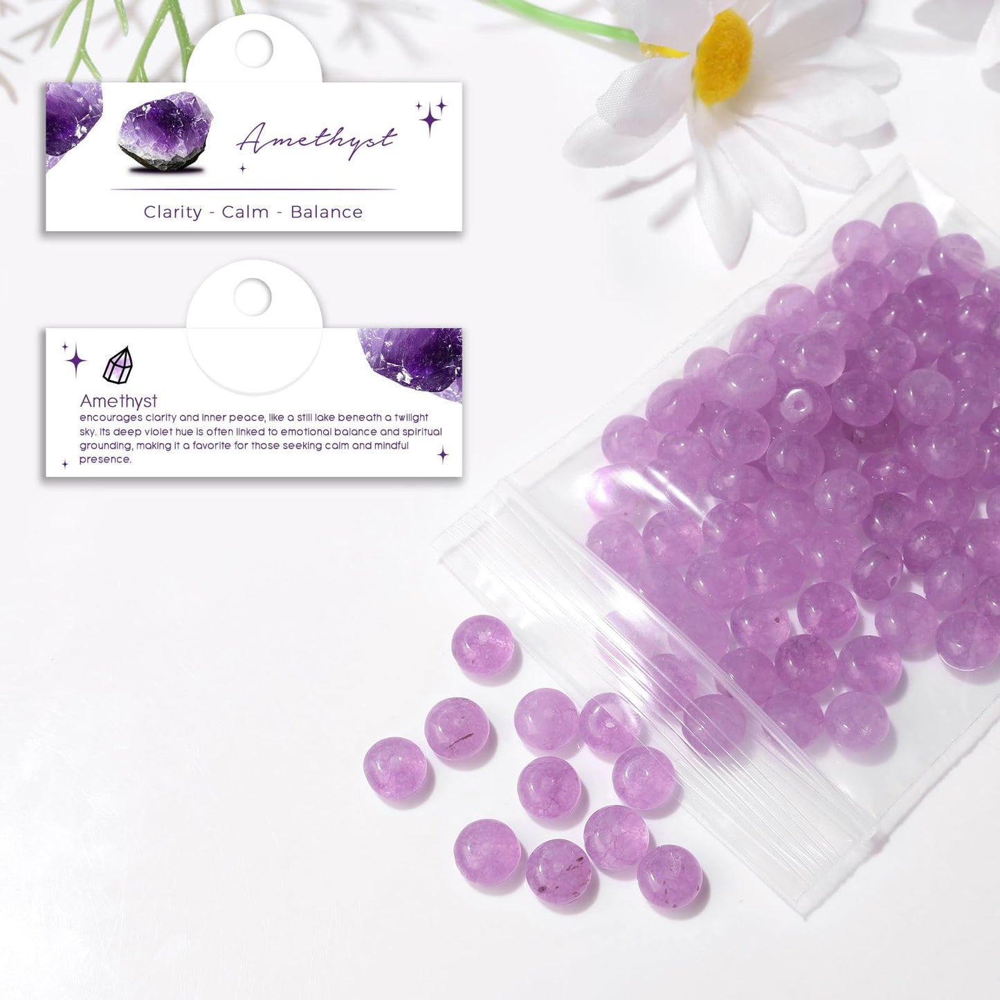 Raicegs 100pcs 5×8mm Rondelle Amethyst Beads Natural Gemstone Beads Abacus Disk Stone Loose Beads for Jewelry Making DIY Bracelets Necklace
