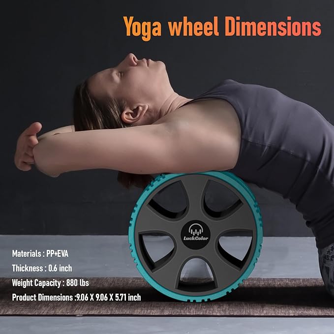 Back Roller Wheel for Deep Tissue Massage,Yoga Wheel for Back Pain & Stretching, Comfy Deep Tissue Massage Roller for Back,Spine Alignment & Tension Relief