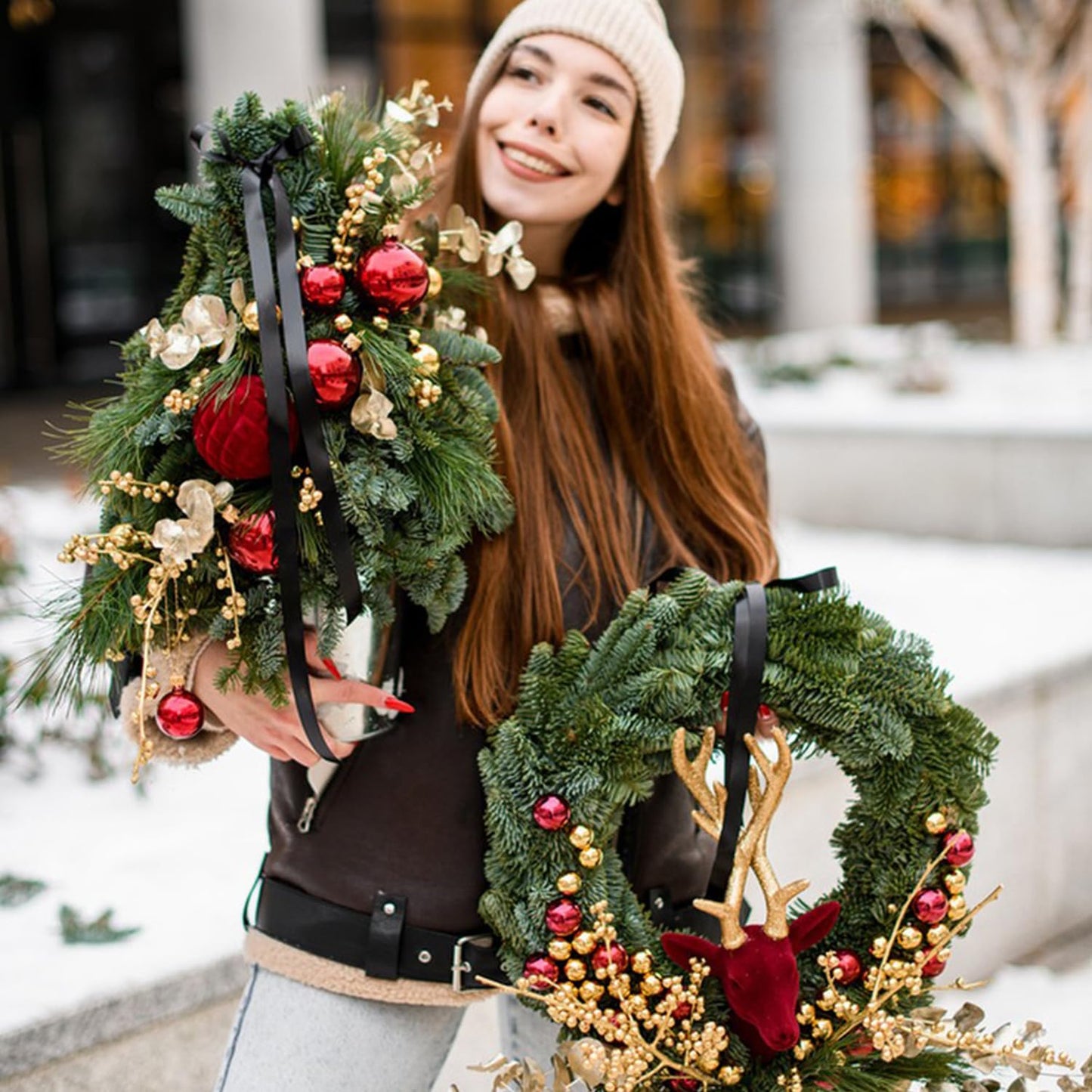 Geytetqi 10 PCS 8 Inch Natural Grapevine Wreaths, Beautiful Vine Branch Wreath for DIY Crafts and Christmas Decorations, Ideal for Outdoor and Indoor Use