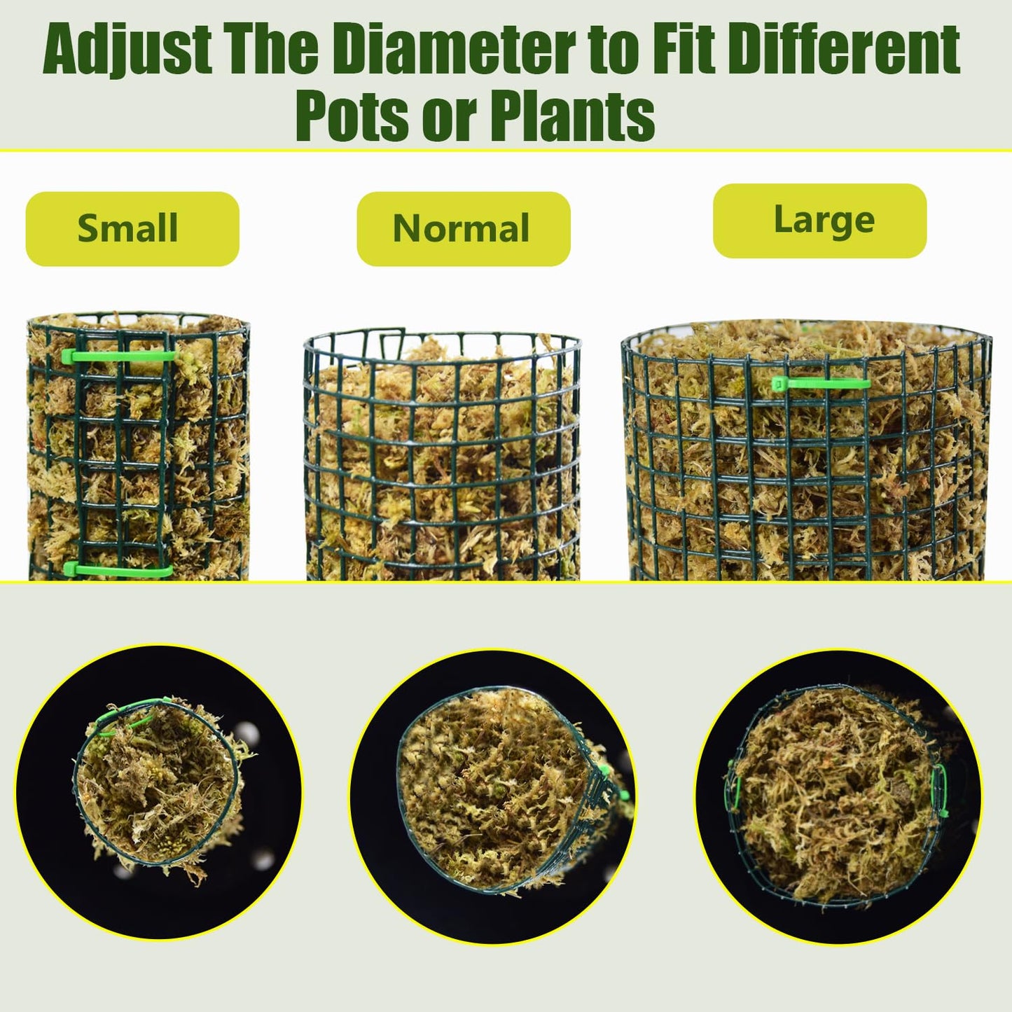 Metal Moss Pole, 60"/40"/24" Moss Poles for Plants Monstera, Stackable Sphagnum Moss Pole, Plant Poles for Climbing Plants Work with Sphagnum Moss(1 Each of 60" 40" 24")