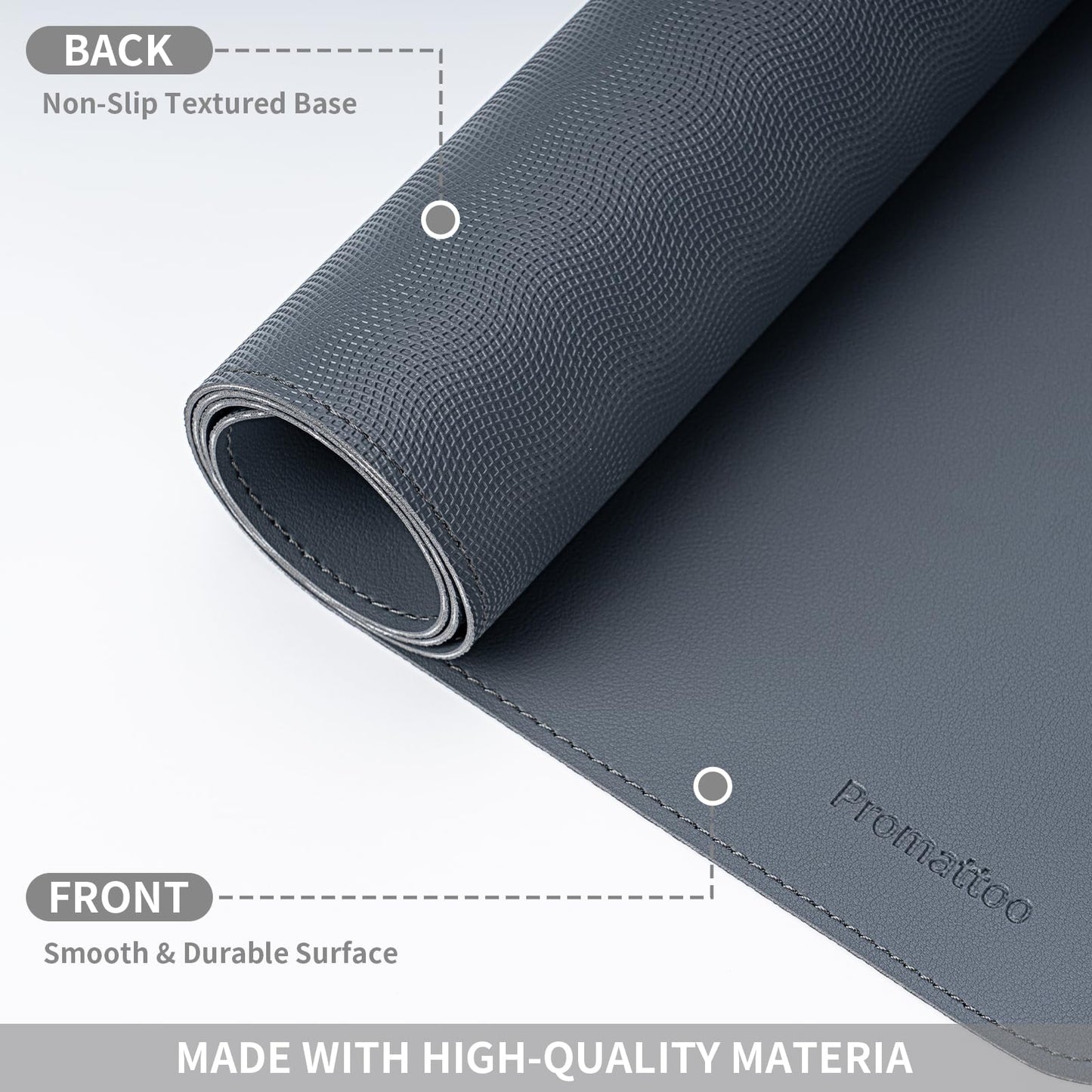 PROMATTOO Oversized Non-Slip Desk Pad Protector with Premium Gift Box – Vegan Leather Waterproof Laptop Mat for Keyboard & Mouse, Grips Desk Firmly – Large Office Pad– Dusk Navy